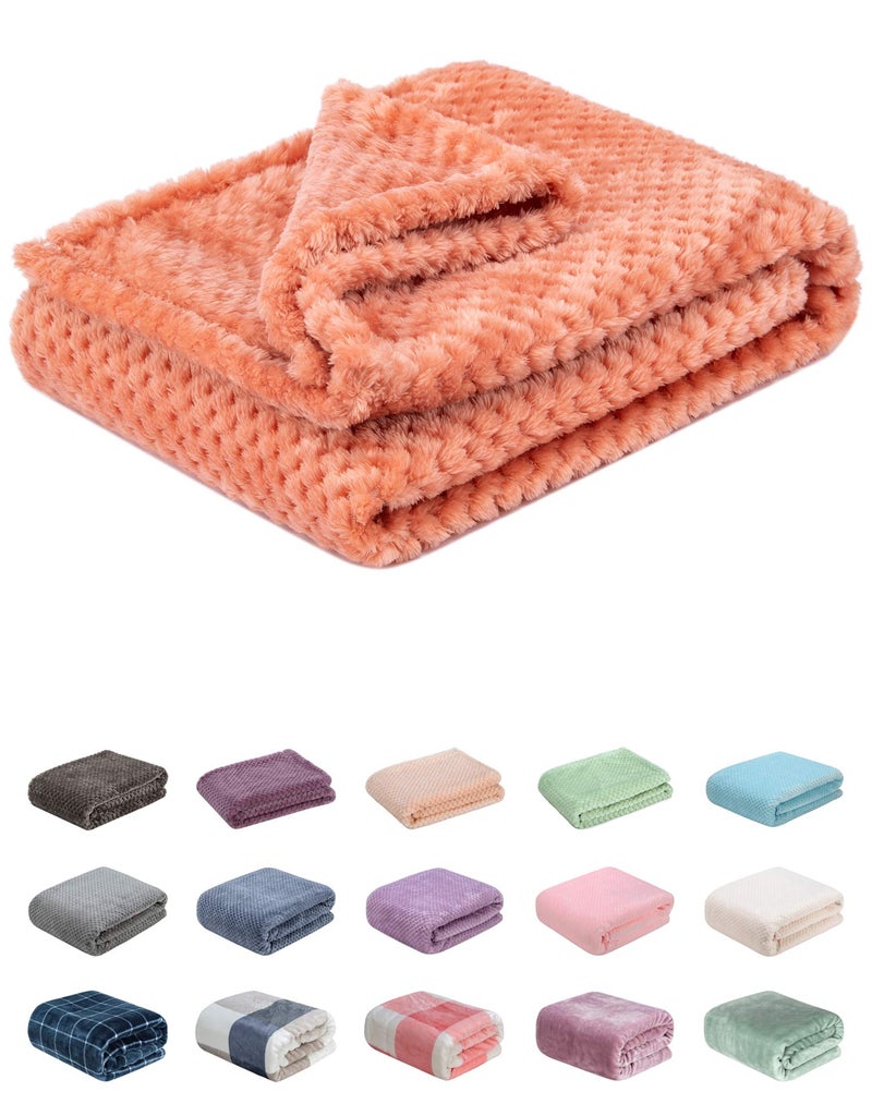 WONDER MIRACLE Fuzzy Blanket or Fluffy Blanket for Baby, Soft Warm Cozy Coral Fleece Toddler, Infant or Newborn Receiving Blanket for Crib, Stroller, Travel, Decorative (28Wx40L, XS-Grapefruit) - Image 1
